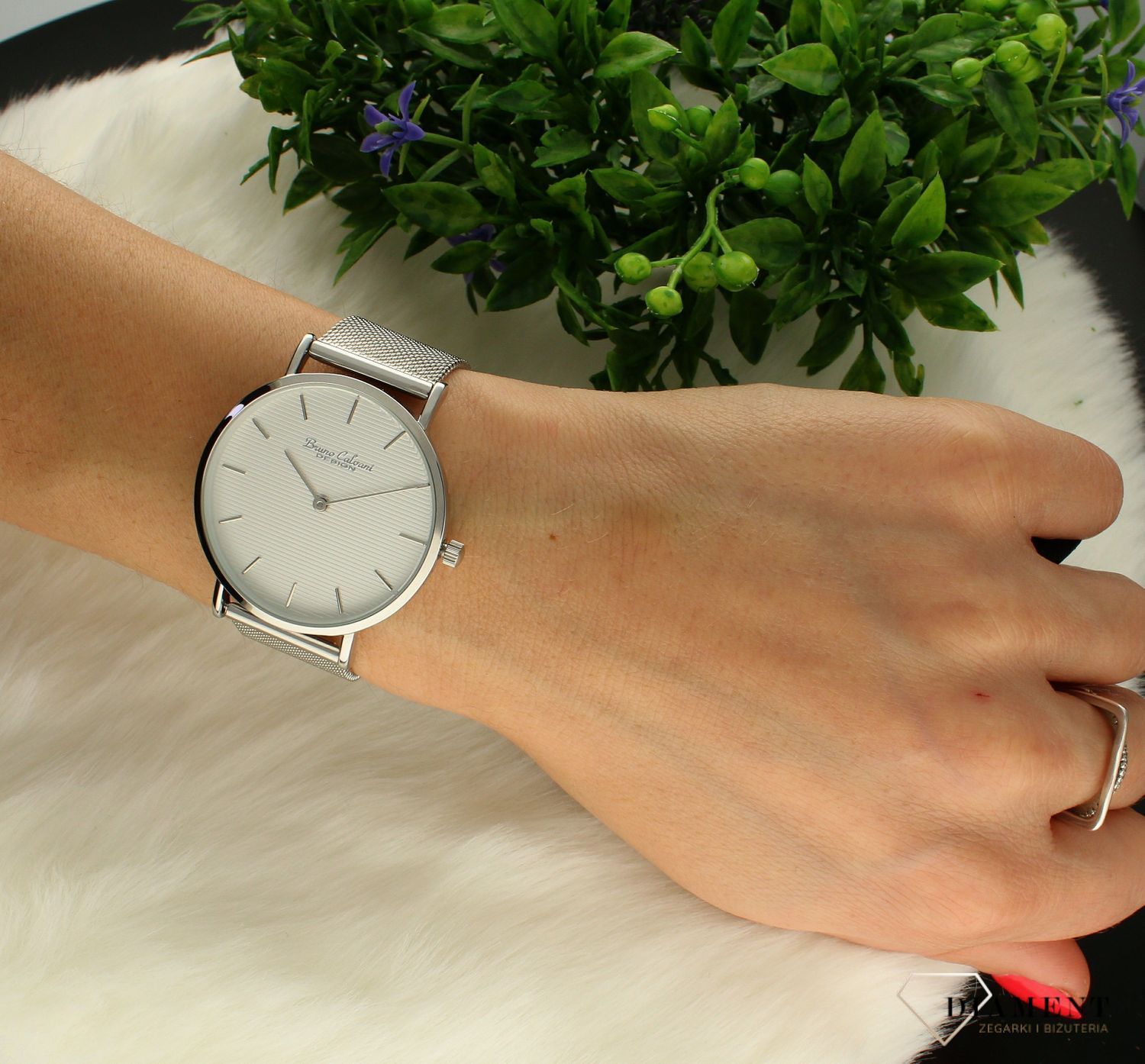 Zegarek damski biżuteryjny z dużą tarczą Bruno Calvani BC90516 SILVER.jpg